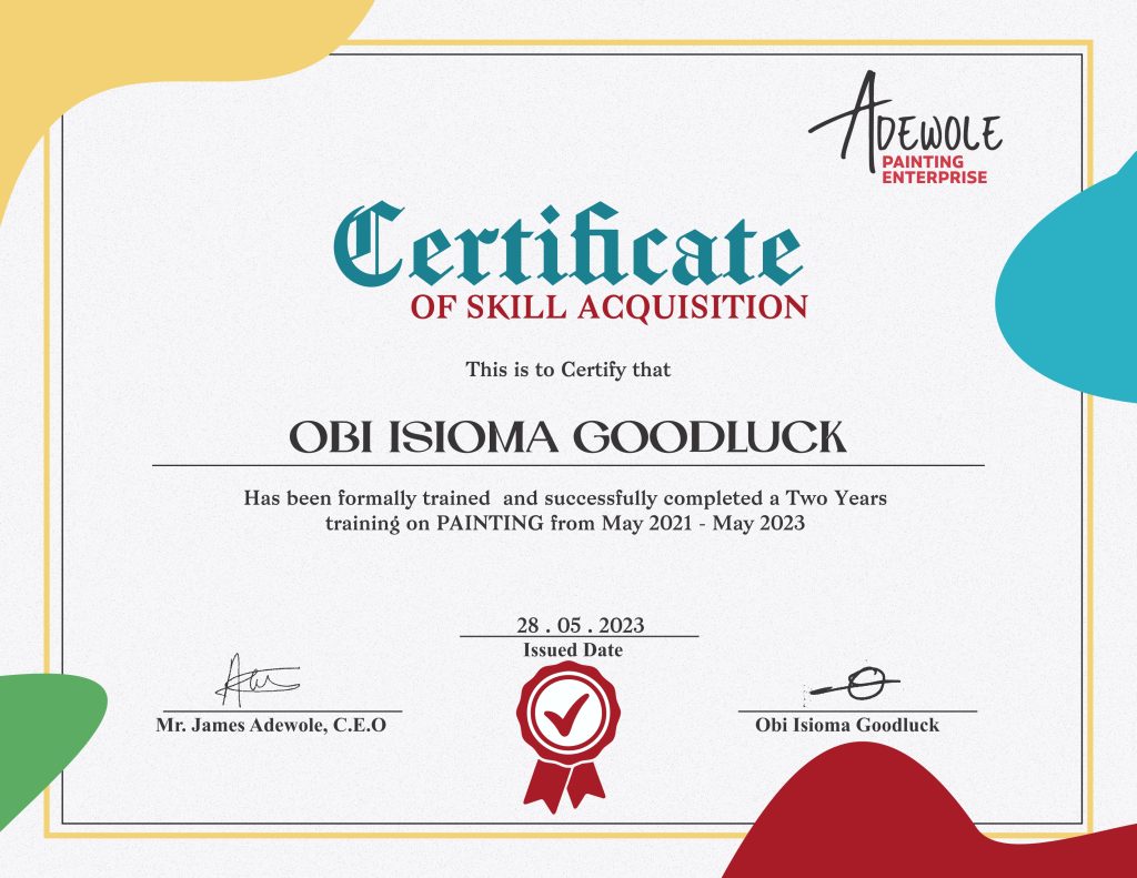 Certificate of Skill Acquisition