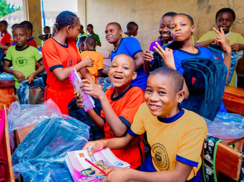 School resumption: Marilyn distributes school bags, books, writing materials to schools in Ika North East